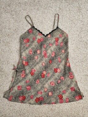 Secret Treasures Cheetah Print And Pink Floral Slip Chemise